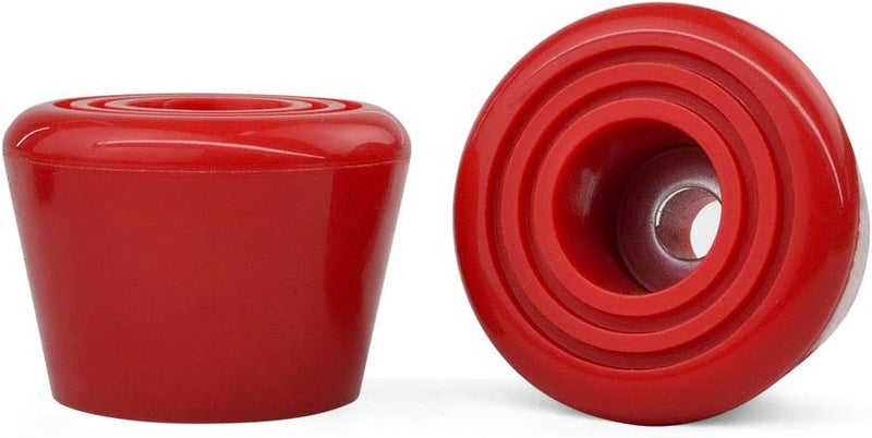 Capetos Roller Skate Durable 82A PU Rubber Brake Toe Stoppers 2-Pack with Screws - Black White Red - Image 2